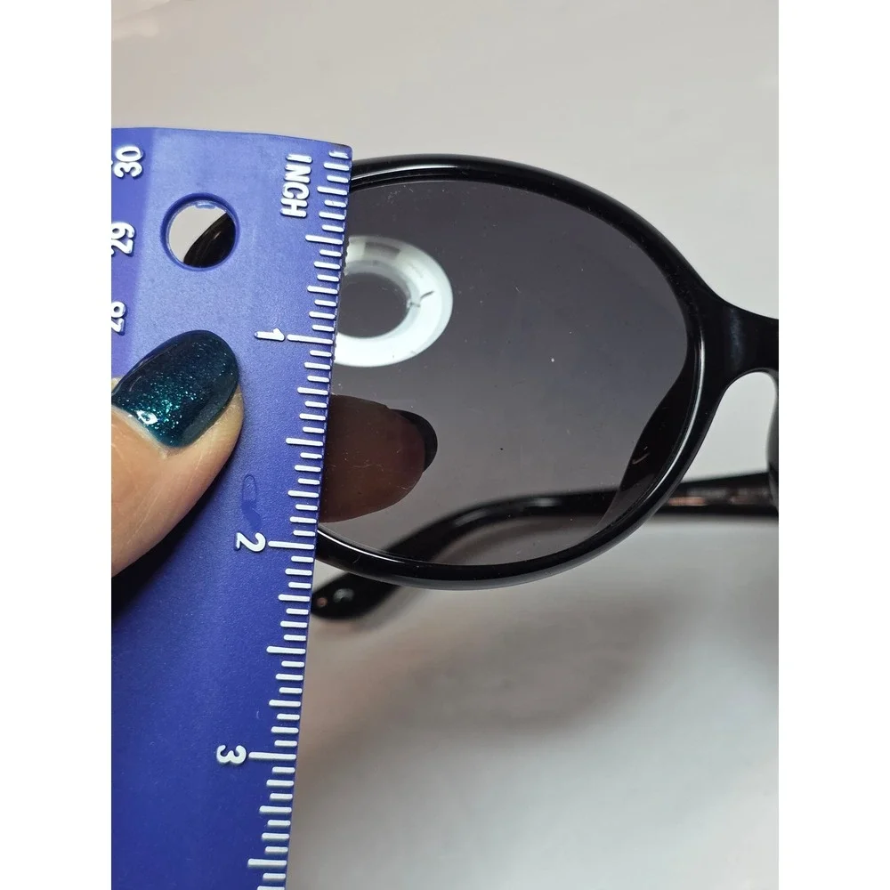 Marie Claire Paris Black Oversized Oval Sunglasses Rhinestone Italy Rare MCS5297